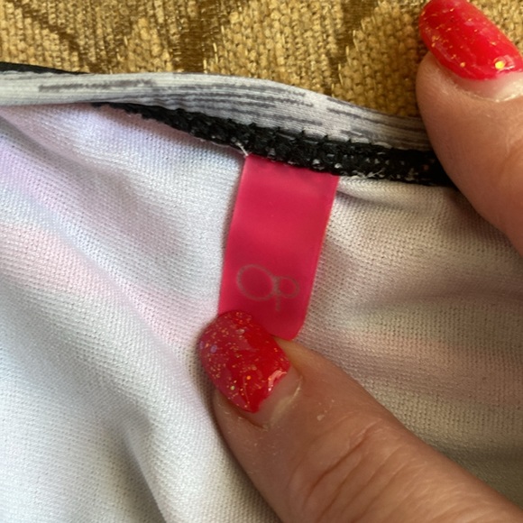 Ocean Pacific women’s string tie low rise striped triangular bikini bottom S - Picture 5 of 6